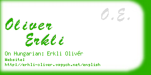 oliver erkli business card