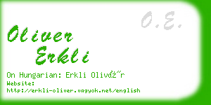 oliver erkli business card